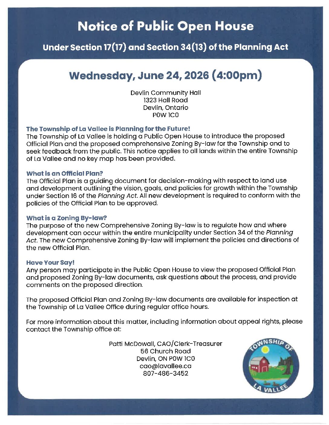 Notice of Public Open House